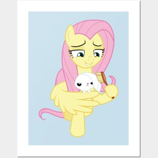 Fluttershy brushing Angel Posters and Art